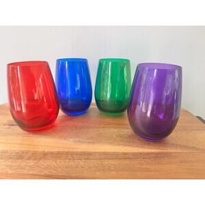 Marquis by Waterford JEWELS Stemless Balloon Wine Rocks glasses 16 Oz~Set Of 4